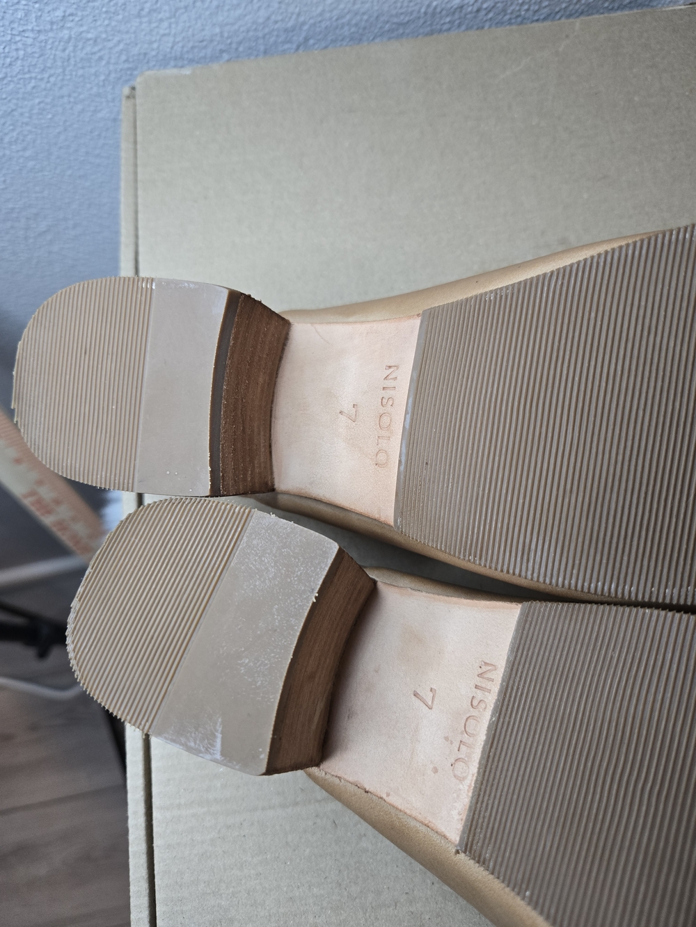 Nisolo Women's Tan All Day Heeled Leather Mule - Sz 7 Store Returns - Picture 10 of 11